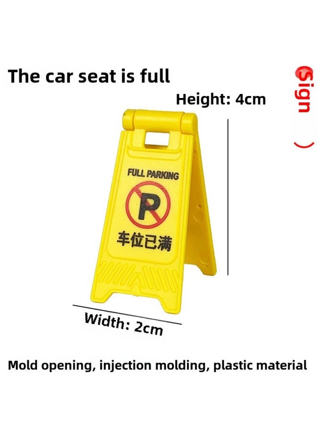 Loquat Speed Bump Traffic Light Parking Garage Road Cone Car Model Toy Scene Ornaments Signs License Plate Underground-Color:The Car Slot Has Been Fully Indicated - Image 1