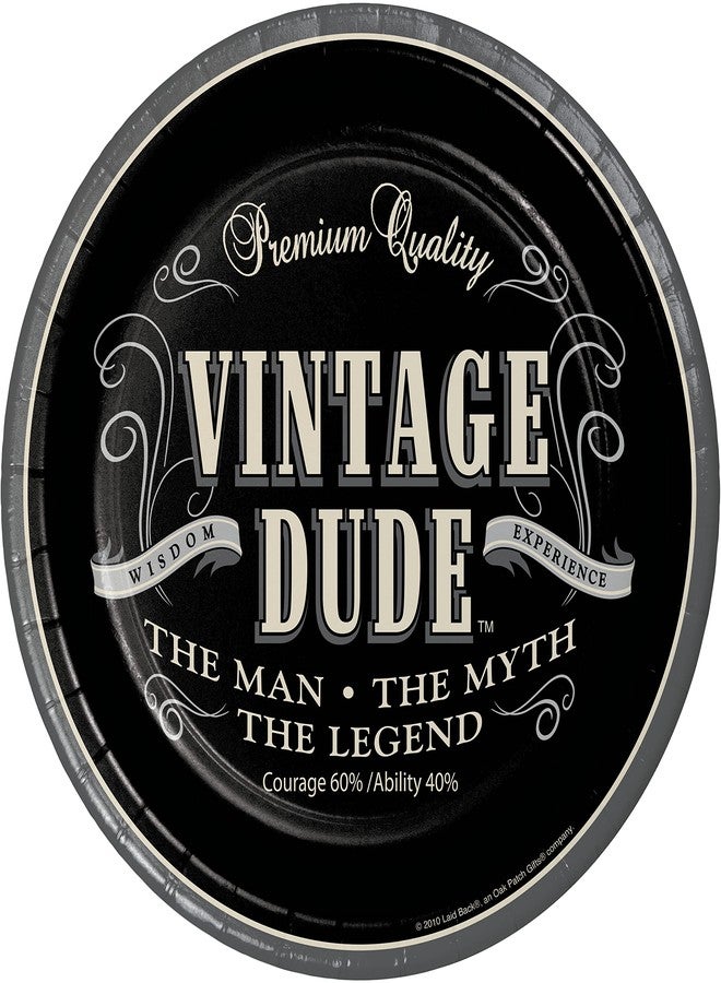 Creative Converting 8 Count Vintage Dude Round Dinner Plates - - Image 1