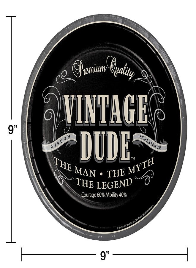 Creative Converting 8 Count Vintage Dude Round Dinner Plates - - Image 2