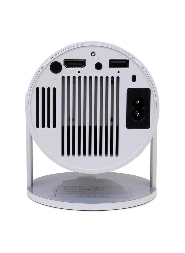 4K Ultra HD Smart Projector with Remote Control, User Manual, and Power Cord