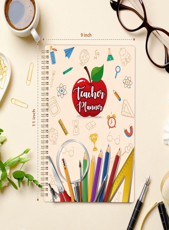 Journaltastic Teacher Planner - Undated Teacher Planner 9''x11'', Undated 2026-2027 Teachers Lesson Planners/Plan Book/Calendar Planners with Stickers, Schedules, Calendars and Inner Pockets - Image 2