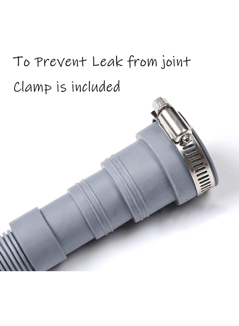 Lonimia Universal Drain Hose Extension Kit for Washer & Dishwasher, Flexible Discharge Hose, 6ft, PP Material, 1 Adapter, 4 Hose Clamps, 1 U-Bend Hose Holder - Image 3