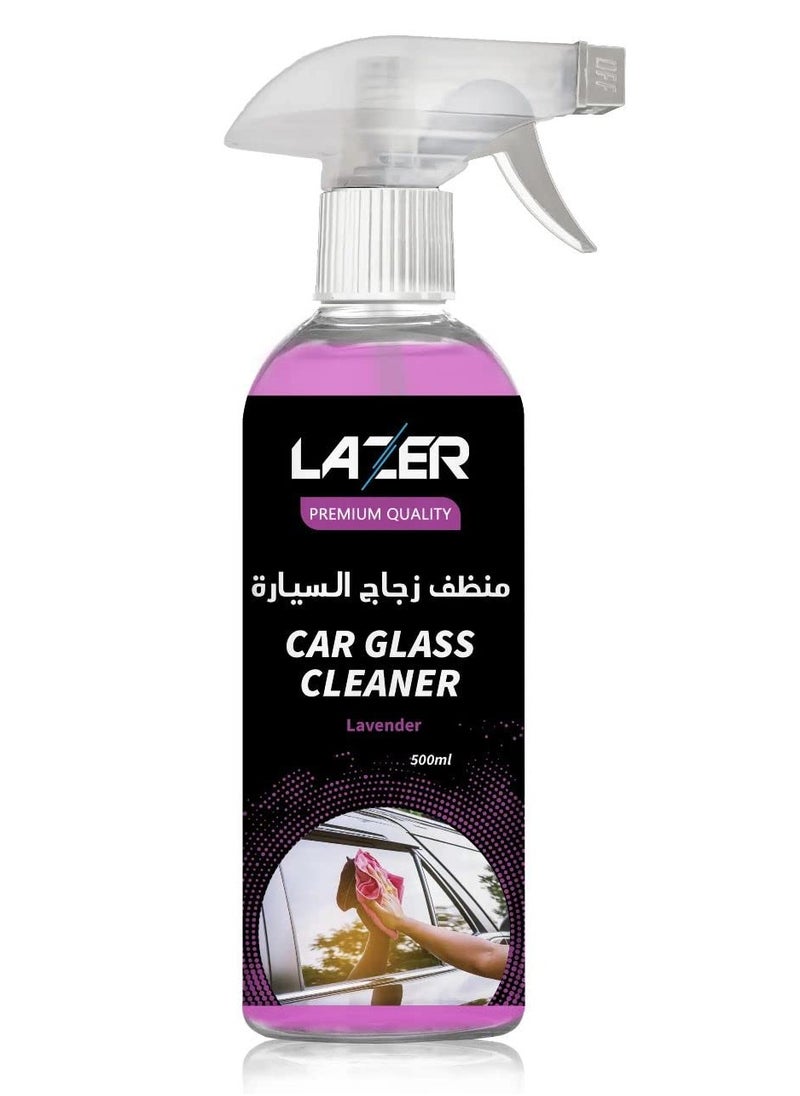 LAZER Lazer Clear Glass Cleaner Spray 500mL, Automotive Glass Cleaner, Car Windows, Windscreens, Headlamps, Mirrors, Removes Dirt, Grease & Nicotine Residue, Fresh Fragrance  - Image 1
