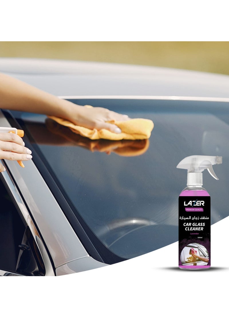 LAZER Lazer Clear Glass Cleaner Spray 500mL, Automotive Glass Cleaner, Car Windows, Windscreens, Headlamps, Mirrors, Removes Dirt, Grease & Nicotine Residue, Fresh Fragrance  - Image 4