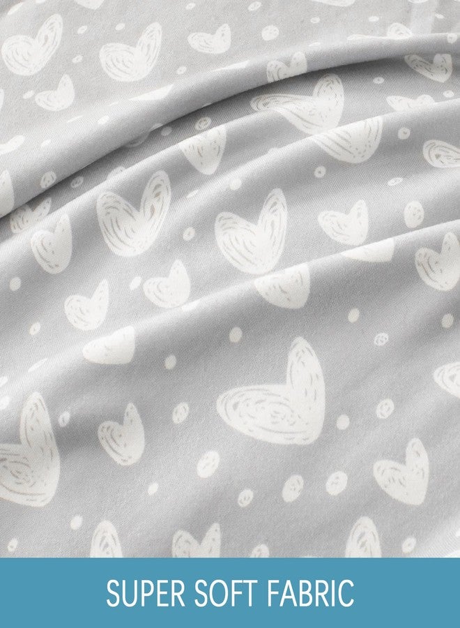 Biloban Pregnancy Pillow Cover U-Shaped, Super Soft Replacement Cover Fits Most 55/57 Inch Maternity Pillow, Full Body Pregnancy Pillow Case, Universal Fit, Grey Hearts Print - Image 4