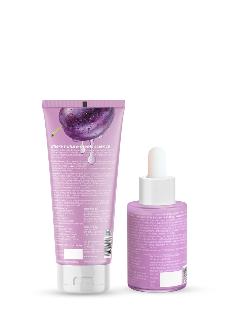 PLIX THE PLANT FIX Jamun Face Wash and Acne Marks Serum Combo(100ML + 30ML) For Acne spots & Oil Control, For Breakouts Oily & Acne Prone Skin Women & Men - Image 2
