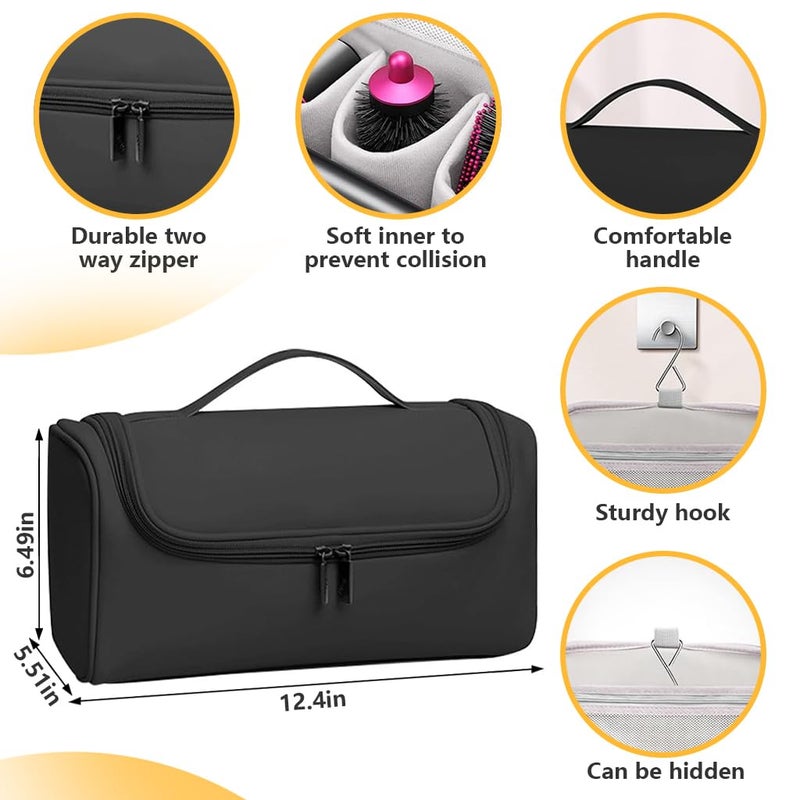 May Create MAYCREATE® 2PCS Travel Storage Bag for Dyson Air wrap Holder Hair Styler Organizer,Black(Bag Only) - Image 2