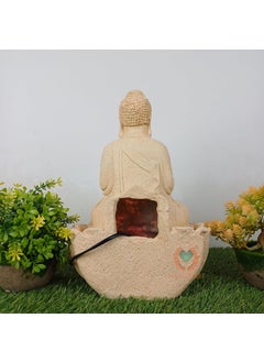 MERUPAM Merupam Buddha Waterfall Water Fountain with Multicolor LED Light Indoor Water Fountain for Home Decor Decoration Showpiece MVAR Yellow Buddha Jr  - Image 4