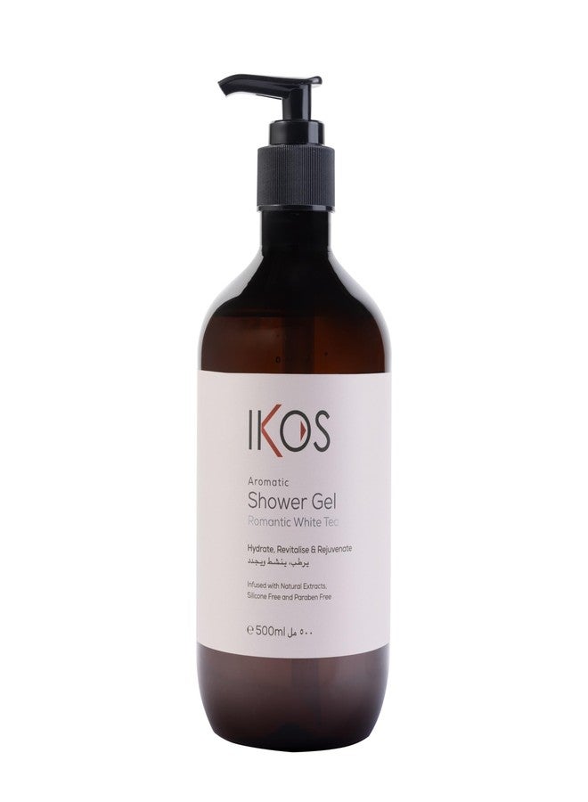 IKOS Aromatic Romantic White Tea Shower Gel | Shower Gel for Women & Men | Softer & Smoother Skin with Romantic White Tea | Long Lasting Fragrance | Moisture Lock | Soap & Silicone Free | 500ml - Image 1