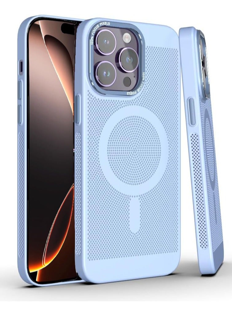 Heat Dissipation Magnetic Case for iPhone 16 Pro Max 6.9 Inch Compatible with MagSafe, Hard Polycarbonate Mesh Breathable Cooling Thin Shockproof Anti-Fingerprint Cover - Image 1