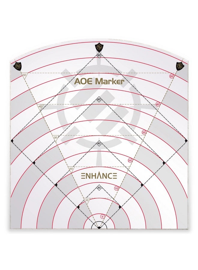 ENHANCE قالب تأثير السحر 60 قدم - علامة منطقة التأثير للعبة DND لشبكة المعركة 1" أو التضاريس بدون شبكة - أداة قياس مطورة مع نصف قطر 60' ومكعب 80' و مخروط 50' - مثالي لجلسات RPG على الطاولة - Image 1