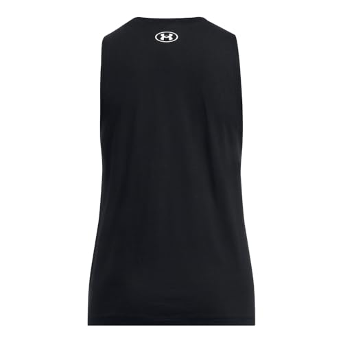 Under Armour Womens Project Rock Sportstyle Tank Top, (001) Black / / White, Medium - Image 3
