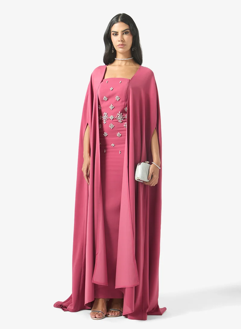 Akadia Fashion  Two Pcs Crystal Cape Set for Women | Best Price UAE
