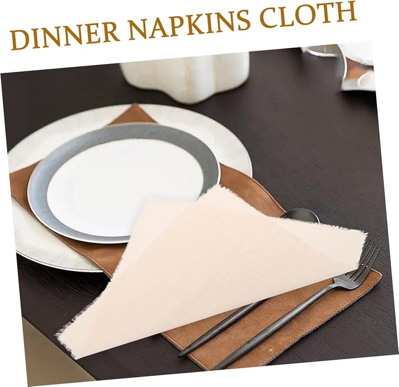 Valiclud 12 Pack Polyester Wedding Napkins with Fringed Edges Washable for Party Table Setting - Image 5