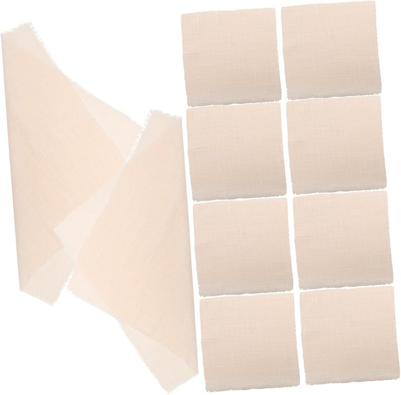 Valiclud 12 Pack Polyester Wedding Napkins with Fringed Edges Washable for Party Table Setting - Image 1