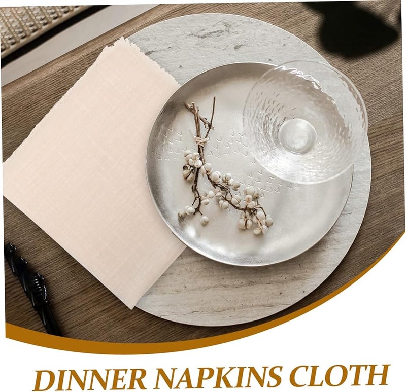 Valiclud 12 Pack Polyester Wedding Napkins with Fringed Edges Washable for Party Table Setting - Image 4