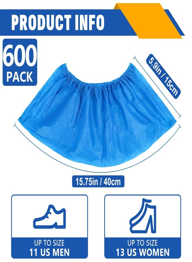 NUITPY 600 Pack(300 Pairs) Shoe Covers Disposable, Durable & Reusable Shoes Covers for Indoor, Blue Non-woven Fabric Disposable Boot & Shoe Covers, Larger Size Fits Various Shoes - Image 2