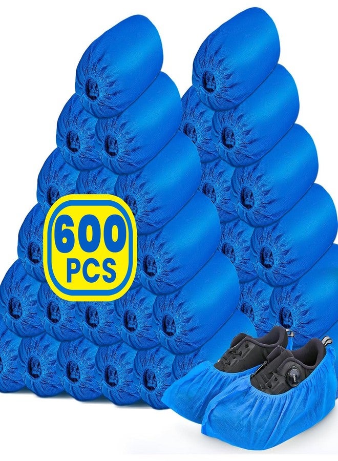 NUITPY 600 Pack(300 Pairs) Shoe Covers Disposable, Durable & Reusable Shoes Covers for Indoor, Blue Non-woven Fabric Disposable Boot & Shoe Covers, Larger Size Fits Various Shoes - Image 1