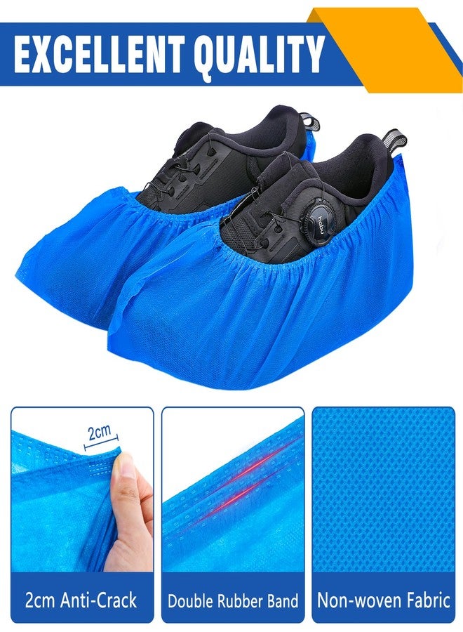 NUITPY 600 Pack(300 Pairs) Shoe Covers Disposable, Durable & Reusable Shoes Covers for Indoor, Blue Non-woven Fabric Disposable Boot & Shoe Covers, Larger Size Fits Various Shoes - Image 3