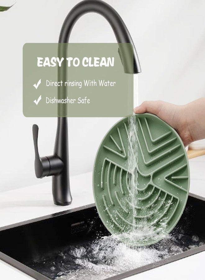 Lesipee Slow Feeder Dog Bowl for Large & Small Dogs, Anti Choking Puzzle Dog Food Bowl with Non-Slip Base, Interactive Pet Slow Eating Bowl, Silicone Dog Feeding Bowl for Puppies & Cats(Grey Green) - Image 4