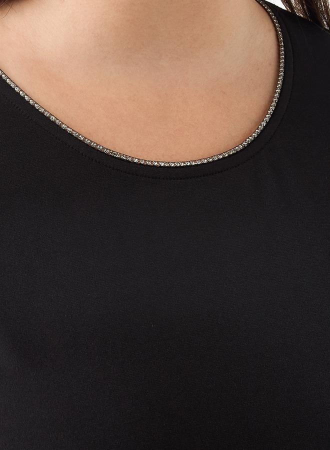  أولا بوبكن بلوزة مقاس كبير مزينة بياقة مستديرة وأكمام ثلاثة أرباع من أولا بوبكن - Image 4