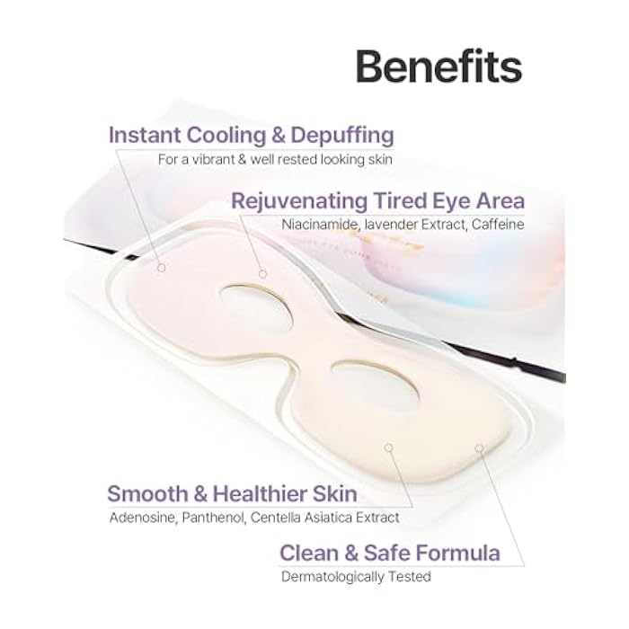 Petitfee Aura Quartz Hydrogel Eye Zone Mask 5ea (9g*5) - Lavender Mask for Entire Eye Area, Instant Cooling, Puffiness, Morning Quick Care, Rejuvenating Tired Skin, Brighter Complexion - Image 4
