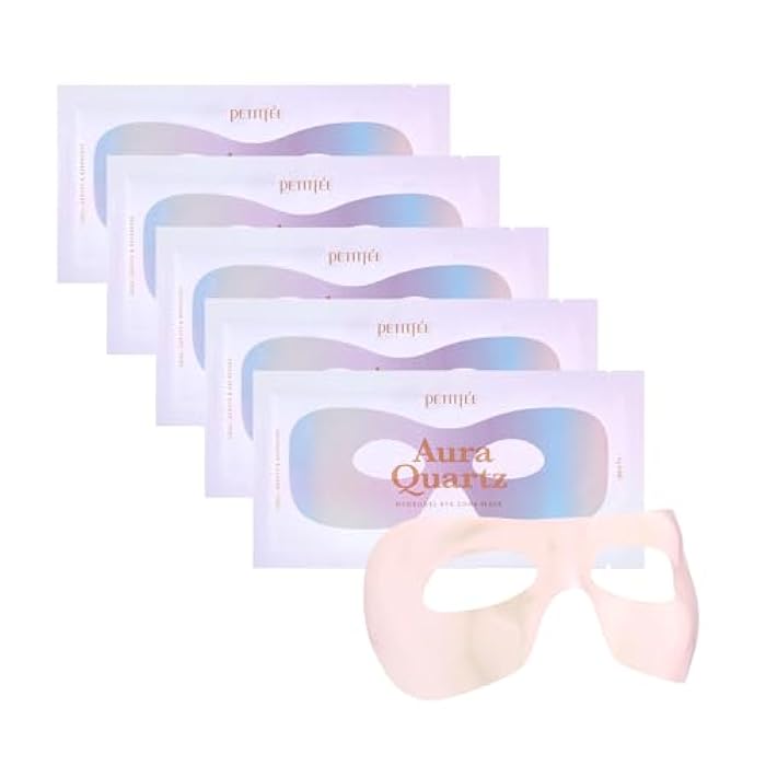 Petitfee Aura Quartz Hydrogel Eye Zone Mask 5ea (9g*5) - Lavender Mask for Entire Eye Area, Instant Cooling, Puffiness, Morning Quick Care, Rejuvenating Tired Skin, Brighter Complexion - Image 1