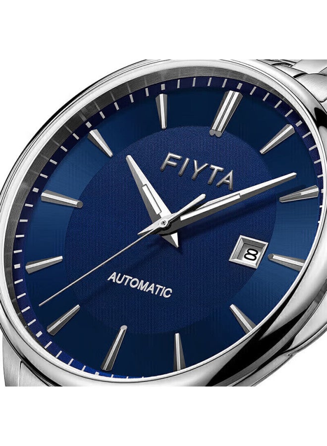 Fiyta Core Drive Series "ruler Of The World" Automatic Mechanical Blue Dial Steel Strap Men's Wrisch, Birthday And Holiday Gift - Image 1
