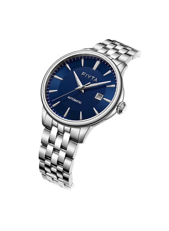 Fiyta Core Drive Series "ruler Of The World" Automatic Mechanical Blue Dial Steel Strap Men's Wrisch, Birthday And Holiday Gift - Image 4
