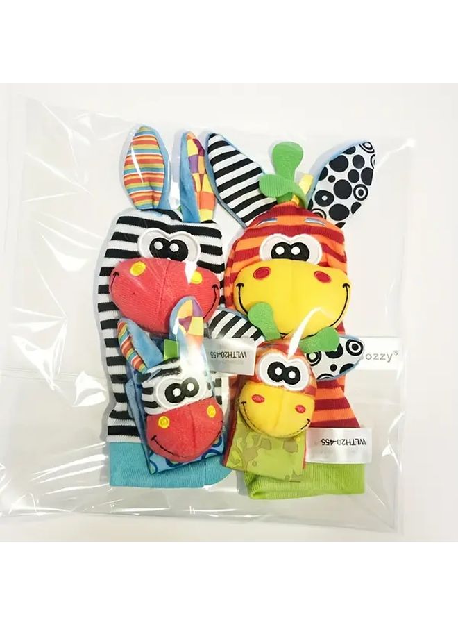 Baby Animal Wrist Rattle Socks And Plush Toy Set Watch Strap Style - Image 1