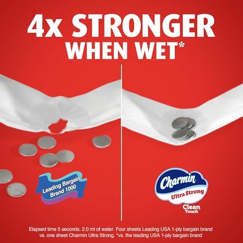 Charmin Ultra Strong Clean Touch Toilet Paper, 18 Family Mega Rolls = 90 Regular Rolls - Image 5