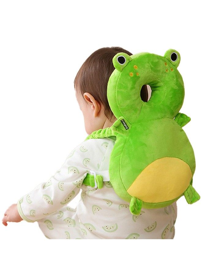 DaKos Baby Head Protector Baby Head Protector For Crawling Baby Head Protector Cushion Baby Head Neck Back Protector With Horizontal Safety Belt (Frog) - Image 1