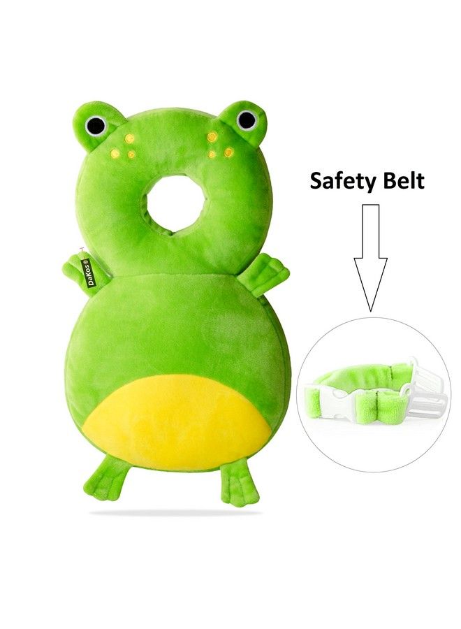 DaKos Baby Head Protector Baby Head Protector For Crawling Baby Head Protector Cushion Baby Head Neck Back Protector With Horizontal Safety Belt (Frog) - Image 3