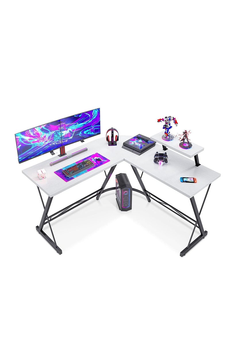 NZONE STORE White home office gaming table and desk, high quality and easy to install L-shaped computer desk and table - Image 1
