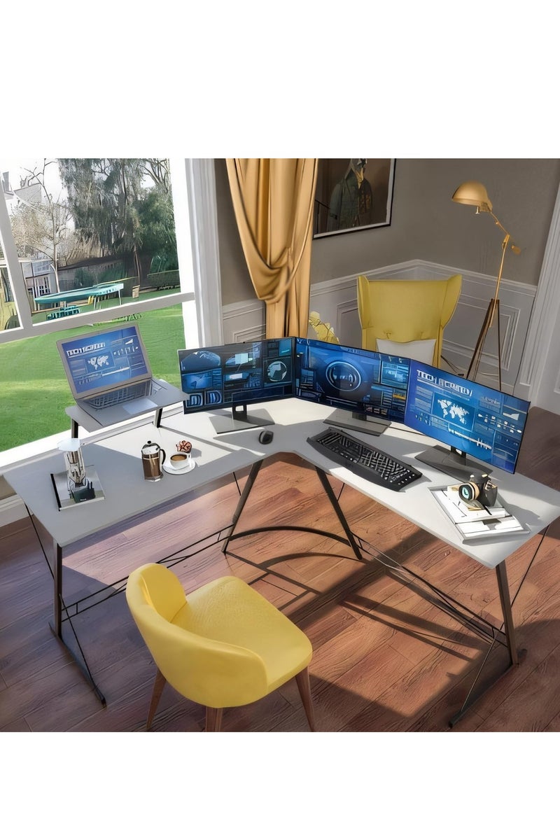 NZONE STORE White home office gaming table and desk, high quality and easy to install L-shaped computer desk and table - Image 4