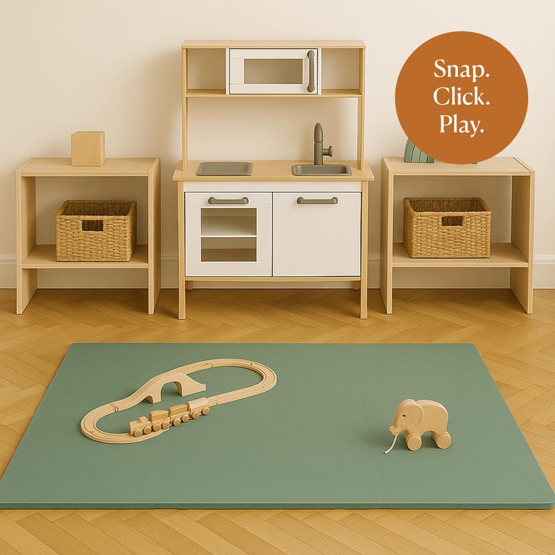 Toddlekind Playmat -Classic Foam Play Mat- 4 x 4 feet Premium Quality Foam Play Mat for Babies/Toddlers, Stylish, Non-Toxic, Odorless, Moss - Image 5