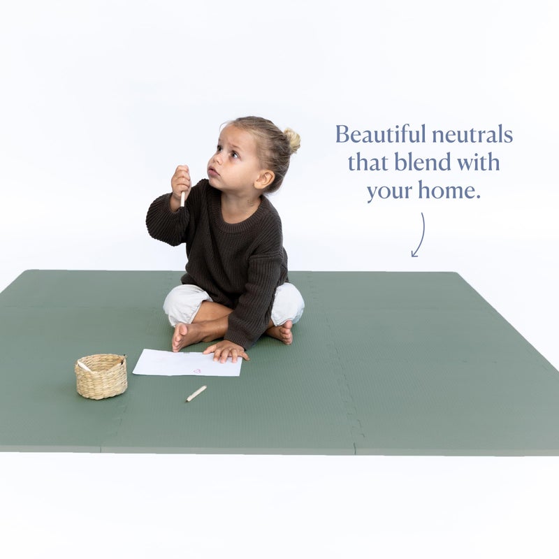 Toddlekind Playmat -Classic Foam Play Mat- 4 x 4 feet Premium Quality Foam Play Mat for Babies/Toddlers, Stylish, Non-Toxic, Odorless, Moss - Image 4