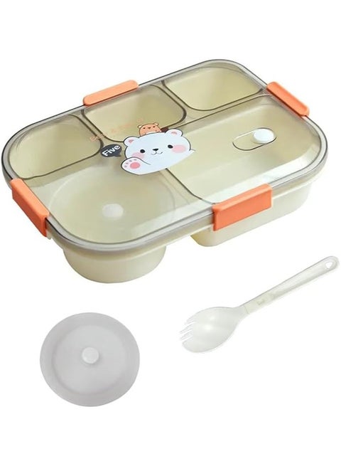 صندوق غداء للأطفال، صندوق بينتو للأطفال، صندوق غداء للأطفال في المدرسة مع مقصورات، صندوق غداء مانع للتسرب للفتيات والفتيان، صندوق للوجبات الخفيفة