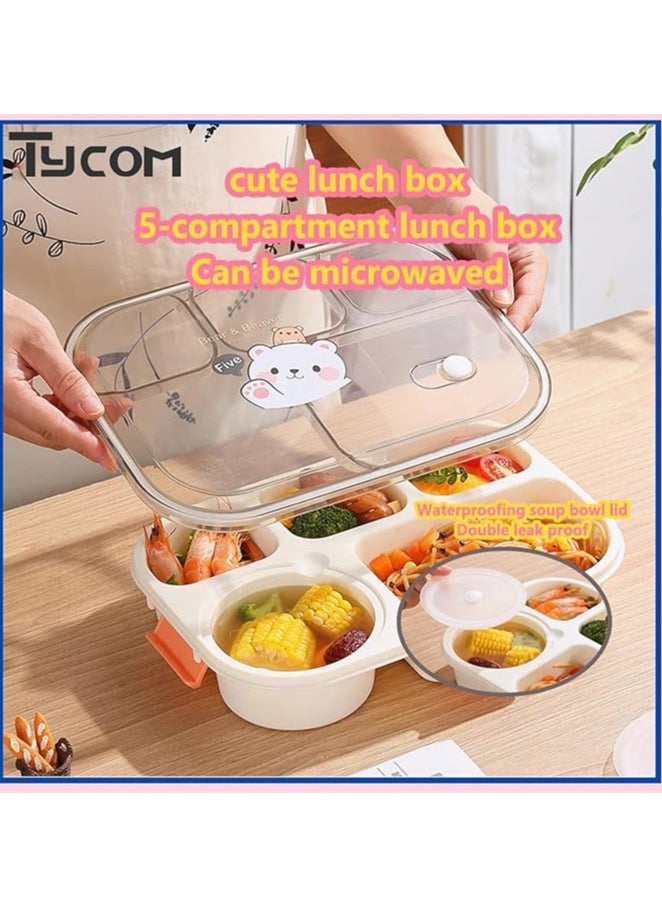 TYCOM Lunch Box for Kid, Bento Box Children, School Children's Lunch Box with Compartments, Leak-proof Lunch Box for Girls and Boys, Snack Box  - Image 5