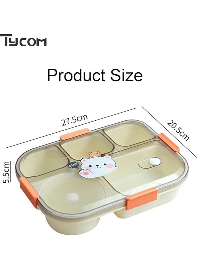 TYCOM Lunch Box for Kid, Bento Box Children, School Children's Lunch Box with Compartments, Leak-proof Lunch Box for Girls and Boys, Snack Box  - Image 4