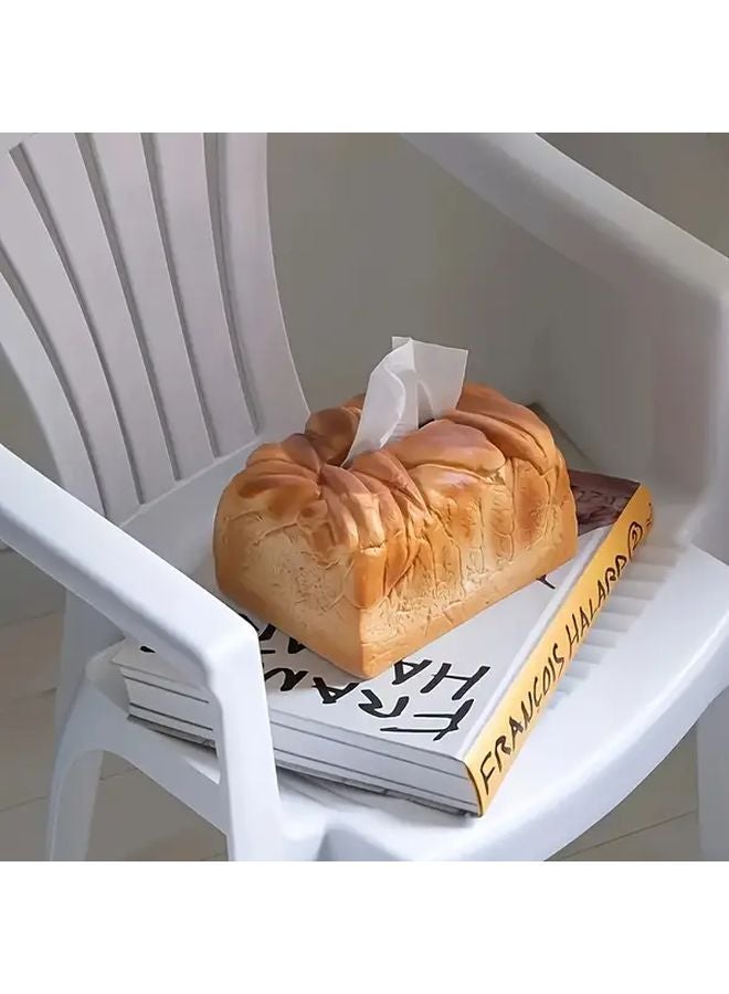 حامل علبة المناديل على شكل خبز، موزع بلاستيكي متين لتزيين المنزل والسيارة - Image 1