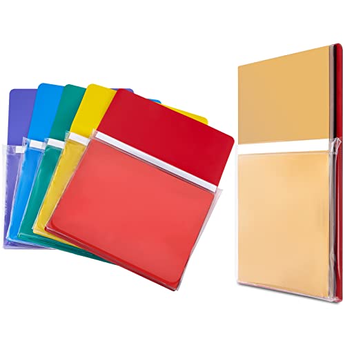 Henoyso 5 Pcs Magnetic File Holder Paper Holder Magnetic Pen Dry Erase Marker Organizer Fridge Pocket Organizer for Whiteboard Refrigerator, 12 x 9.5 in (Assorted Colors) - Image 1