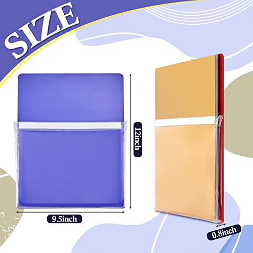 Henoyso 5 Pcs Magnetic File Holder Paper Holder Magnetic Pen Dry Erase Marker Organizer Fridge Pocket Organizer for Whiteboard Refrigerator, 12 x 9.5 in (Assorted Colors) - Image 2
