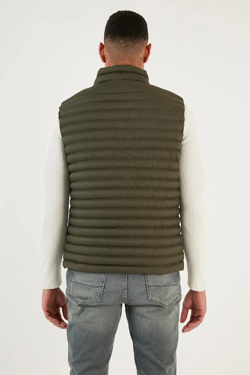 Buratti Slim Fit Water and Wind Resistant Stand Collar Comfortable Inflatable Vest Men's Vest 649020