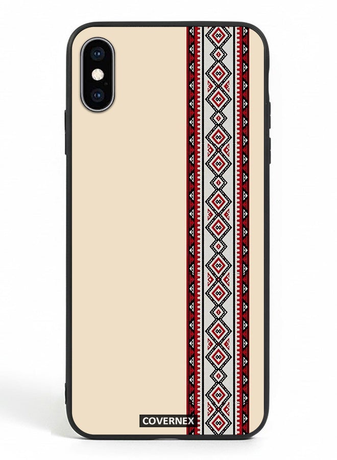Covernex Apple iPhone X Protective Case Cover Printed Featuring Traditional Tribal Embroidery Strip - Image 2