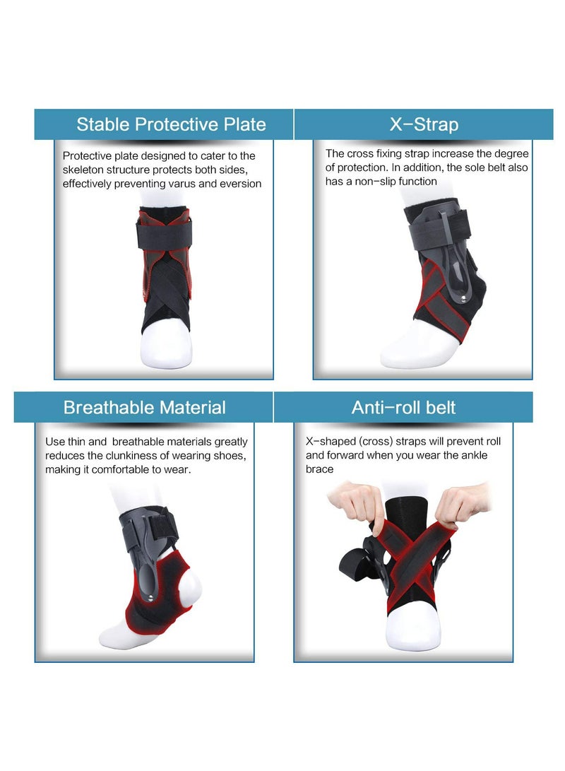 دعامة الكاحل، دعامة دعم الكاحل لالتواء الكاحل، دعامة الكاحل للرجال والنساء، دعامة الكاحل لالتواء الكاحل لكرة السلة وكرة القدم والكرة الطائرة - L - Image 3