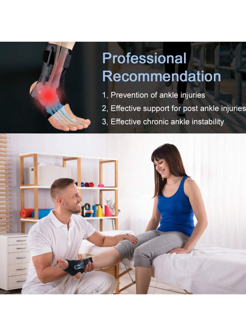 دعامة الكاحل، دعامة دعم الكاحل لالتواء الكاحل، دعامة الكاحل للرجال والنساء، دعامة الكاحل لالتواء الكاحل لكرة السلة وكرة القدم والكرة الطائرة - L - Image 4