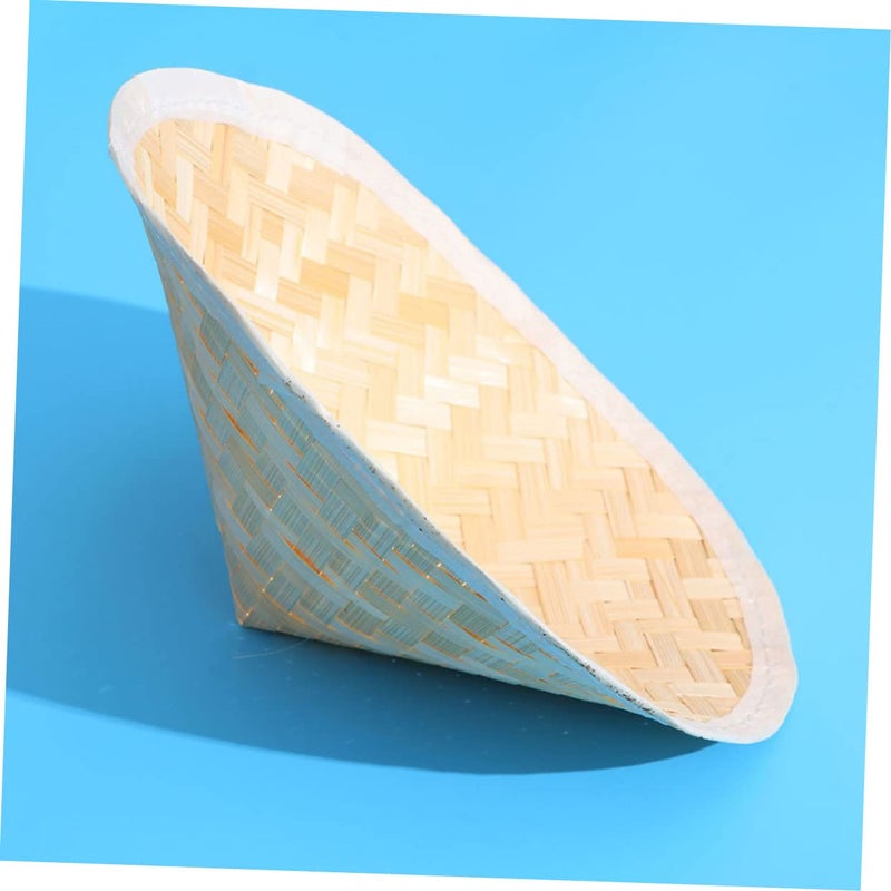Vietnamese Style Bamboo Sun Hat For Boys And Girls Beige Sun Protection - Image 5