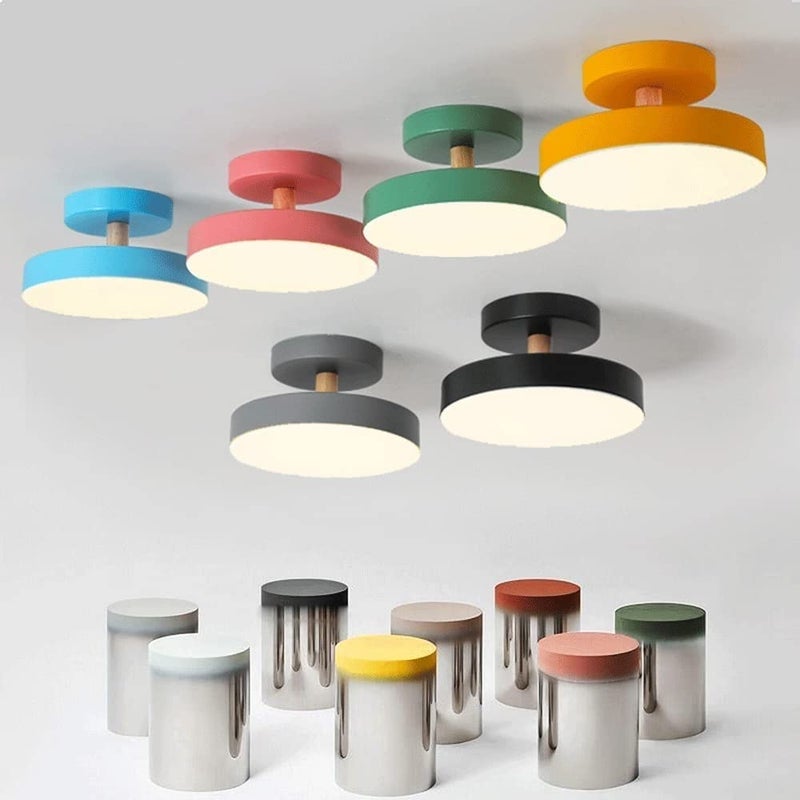 Blue LED Flush Mount Ceiling Light Three Color Dimmable Nordic Minimalist Round Lamp For Hallway Balcony Entry - Image 3