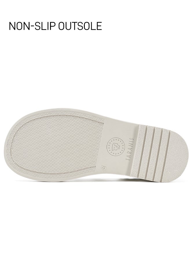 تارانيس أحذية أطفال من تارانيس، صنادل غلادياتور أنيقة للبنات - أبيض، برباط وسحاب - Image 4